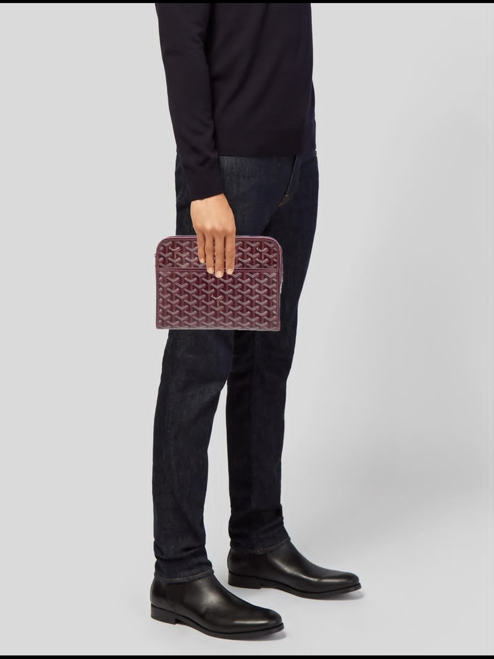 Goyard Goyardine Jouvence Toiletry Pouch MM Grey/Wine - Picture 5 of 14